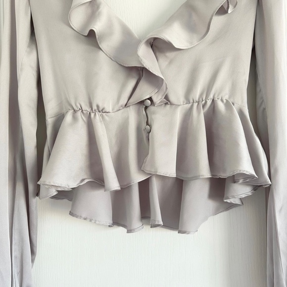 For Love and Lemons Purple Silky Blouse - Picture 4 of 7